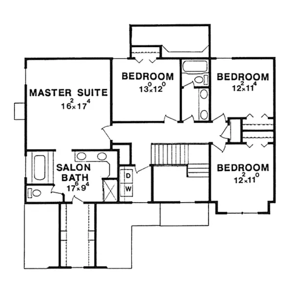 Traditional House Plan Second Floor - Badenfest Country Style Home 086D-0102 - Search House Plans and More