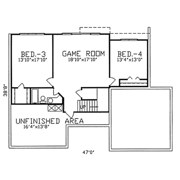 Arts & Crafts House Plan Second Floor - Kehrspoint Ranch Home 086D-0103 - Search House Plans and More