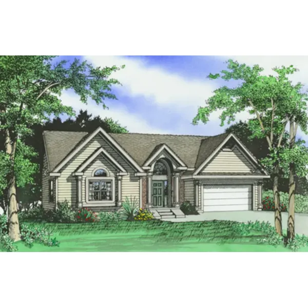 Arts & Crafts House Plan Front of Home - Kehrspoint Ranch Home 086D-0103 - Search House Plans and More