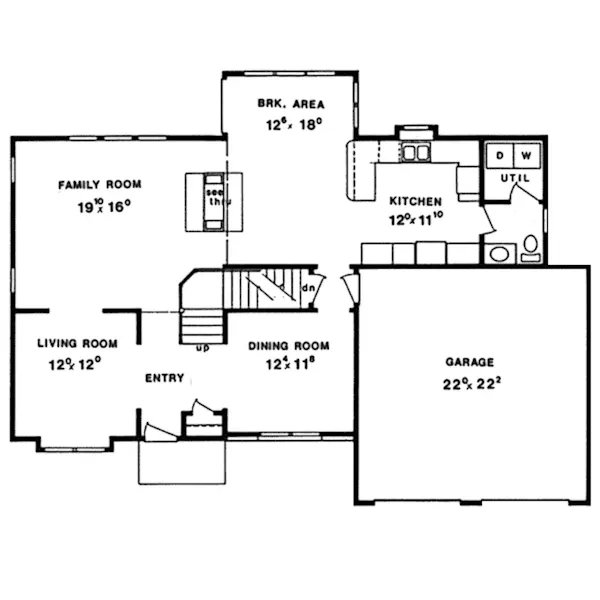 Arts & Crafts House Plan First Floor - Chelmsford Cliff Tudor Home 086D-0106 - Search House Plans and More