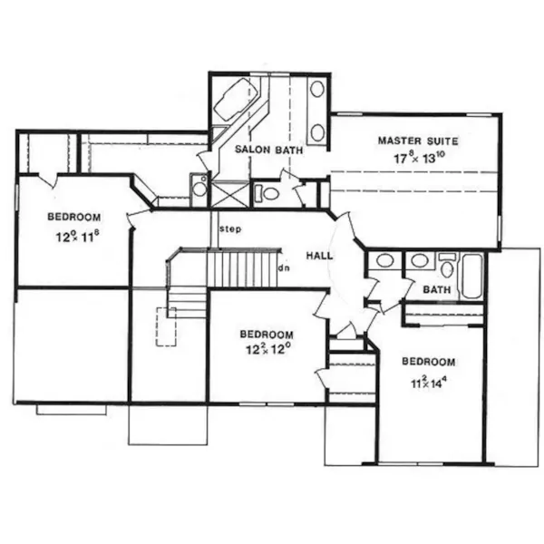 Arts & Crafts House Plan Second Floor - Chelmsford Cliff Tudor Home 086D-0106 - Search House Plans and More