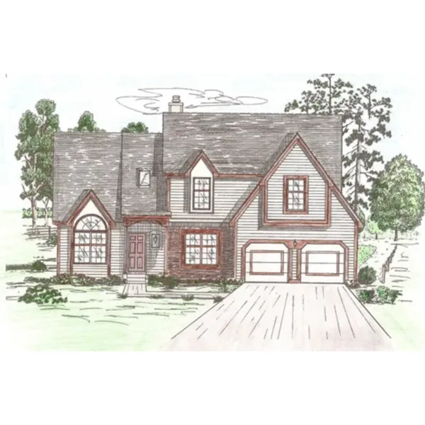 Arts & Crafts House Plan Front of Home - Chelmsford Cliff Tudor Home 086D-0106 - Search House Plans and More