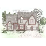 Arts & Crafts House Plan Front of Home - Chelmsford Cliff Tudor Home 086D-0106 - Search House Plans and More