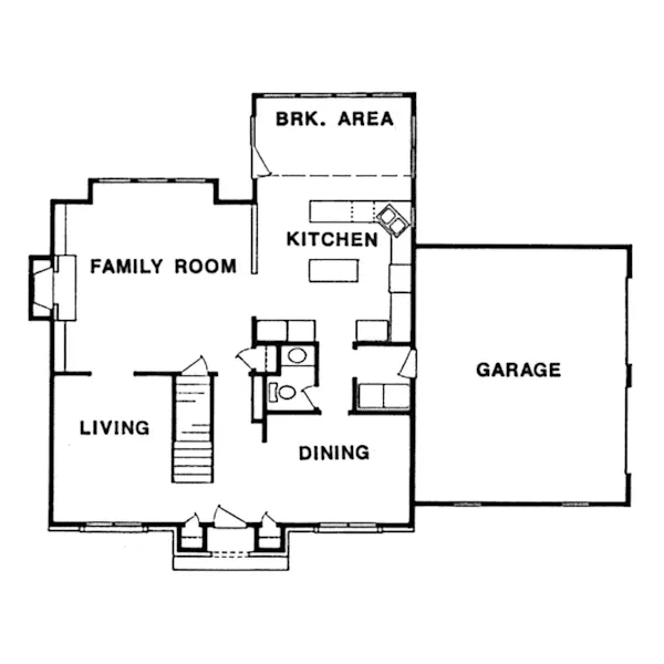 Traditional House Plan First Floor - Winburne English Tudor Home 086D-0108 - Shop House Plans and More