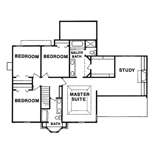 Traditional House Plan Second Floor - Winburne English Tudor Home 086D-0108 - Shop House Plans and More