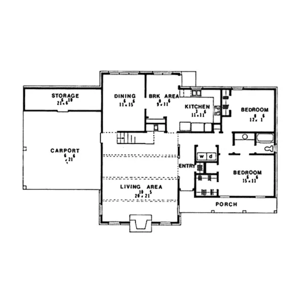 Traditional House Plan First Floor - Ellsworth Traditional Home 086D-0109 - Search House Plans and More