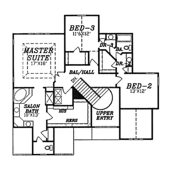 Contemporary House Plan Second Floor - Apple Bud Contemporary Home 086D-0111 - Search House Plans and More