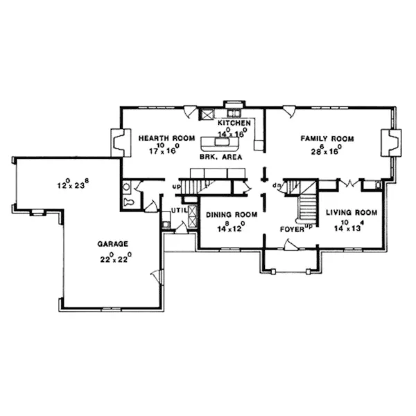 Traditional House Plan First Floor - Wescott Tudor Style Home 086D-0113 - Shop House Plans and More