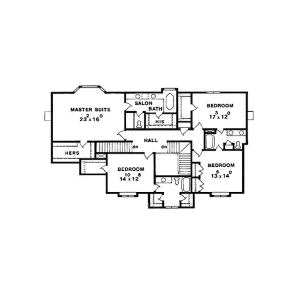 Traditional House Plan Second Floor - Wescott Tudor Style Home 086D-0113 - Shop House Plans and More