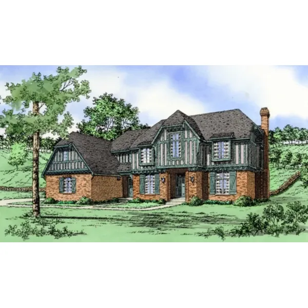 Traditional House Plan Front Photo 01 - Wescott Tudor Style Home 086D-0113 - Shop House Plans and More