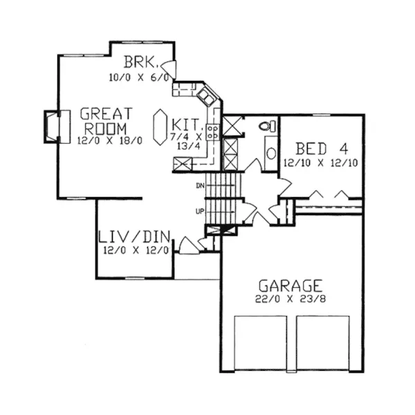 Traditional House Plan First Floor - Zulema Rustic Home 086D-0116 - Shop House Plans and More