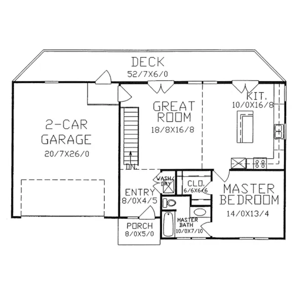 Ranch House Plan First Floor - Chattanooga Rustic Ranch Home 086D-0117 - Search House Plans and More