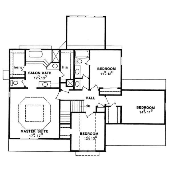 Plantation House Plan Second Floor - Lorwood Traditional Home 086D-0119 - Shop House Plans and More