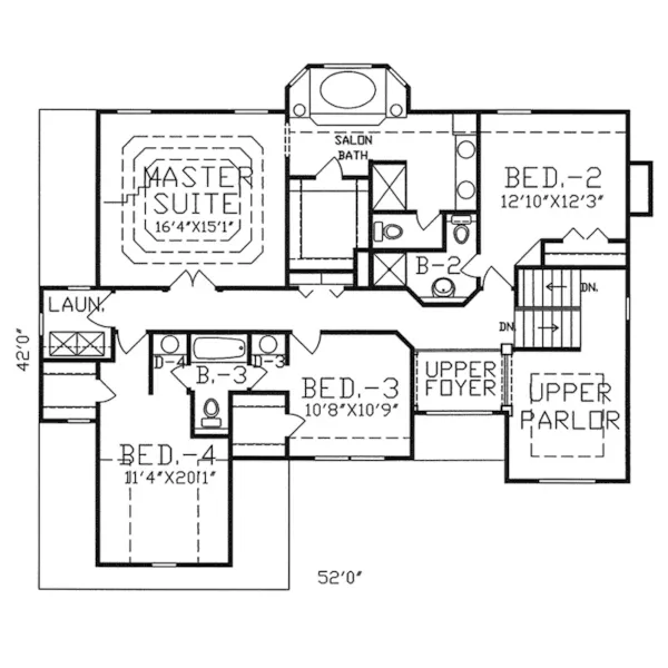 Spanish House Plan Second Floor - Keswick Split-Level Home 086D-0121 - Search House Plans and More