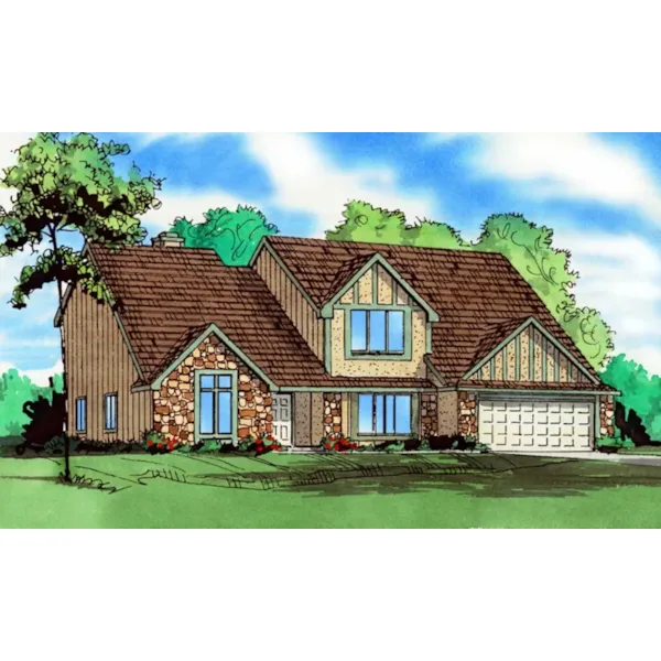 European House Plan Front of Home - Powers Lake  Tudor Home 086D-0122 - Shop House Plans and More