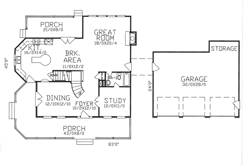 Traditional House Plan First Floor - Paletta Traditional Home 086D-0124 - Shop House Plans and More