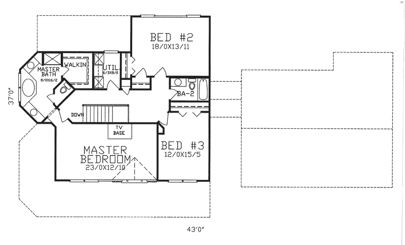 Traditional House Plan Second Floor - Paletta Traditional Home 086D-0124 - Shop House Plans and More