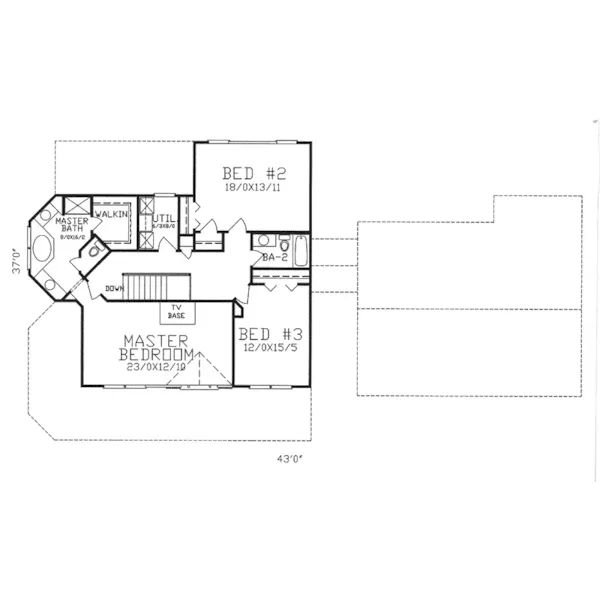 Traditional House Plan Second Floor - Paletta Traditional Home 086D-0124 - Shop House Plans and More