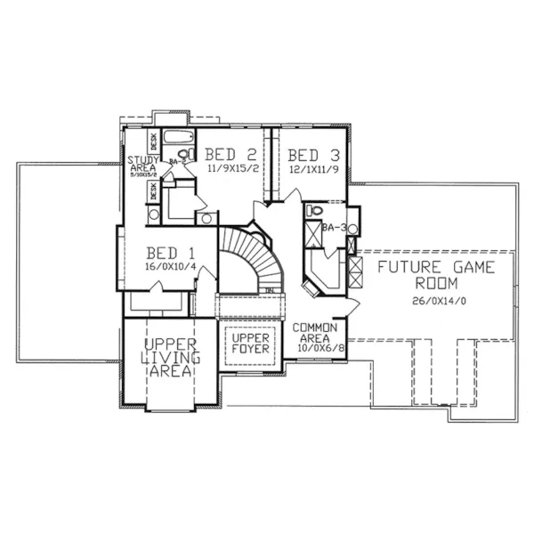 Early American House Plan Second Floor - Amesbury Traditional Home 086D-0125 - Search House Plans and More