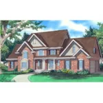 Early American House Plan Front of Home - Amesbury Traditional Home 086D-0125 - Search House Plans and More