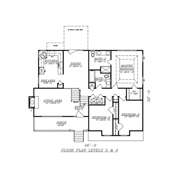 First Floor - Vashon Split-Level Home 086D-0127 - Shop House Plans and More