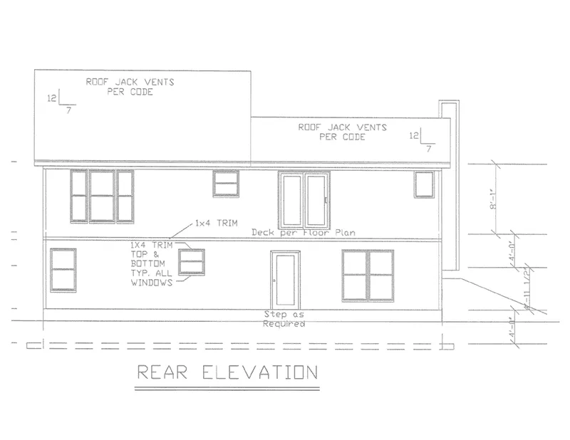 Rear Elevation - 086D-0127 - Shop House Plans and More