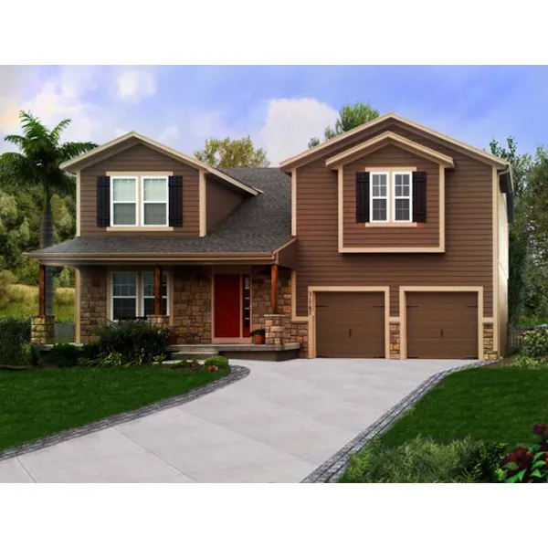 Front of Home - Ridge Hill Two-Story Home 086D-0128 - Shop House Plans and More