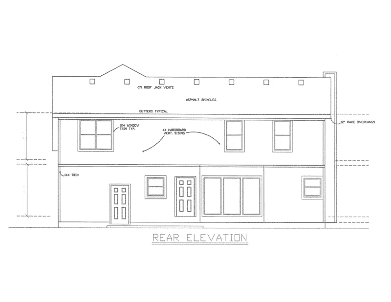 Rear Elevation - 086D-0128 - Shop House Plans and More