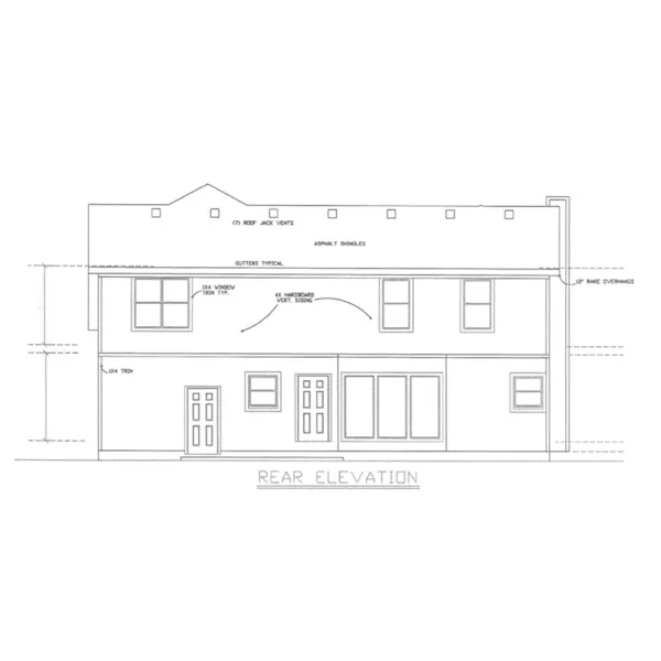 Rear Elevation - Ridge Hill Two-Story Home 086D-0128 - Shop House Plans and More