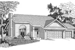 Traditional House Plan Front of Home - 086D-0129 - Shop House Plans and More