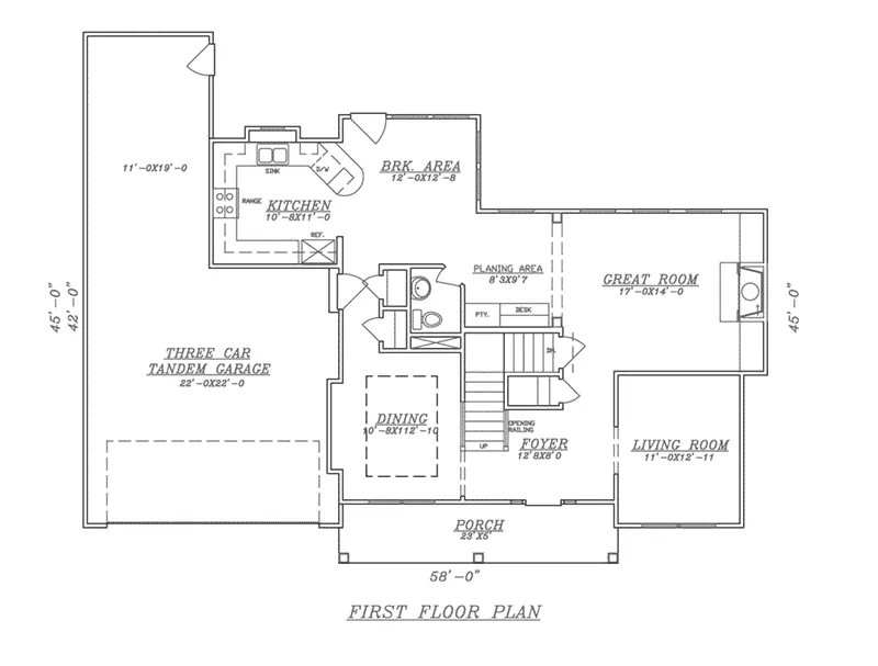 Traditional House Plan First Floor - 086D-0130 - Shop House Plans and More