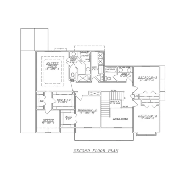 Traditional House Plan Second Floor - Suzette Traditional Home 086D-0130 - Shop House Plans and More