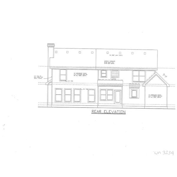 Traditional House Plan Rear Elevation - Suzette Traditional Home 086D-0130 - Shop House Plans and More