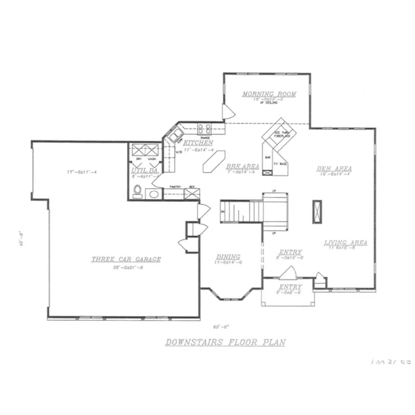 Traditional House Plan First Floor - Pentland Tudor Home 086D-0131 - Shop House Plans and More