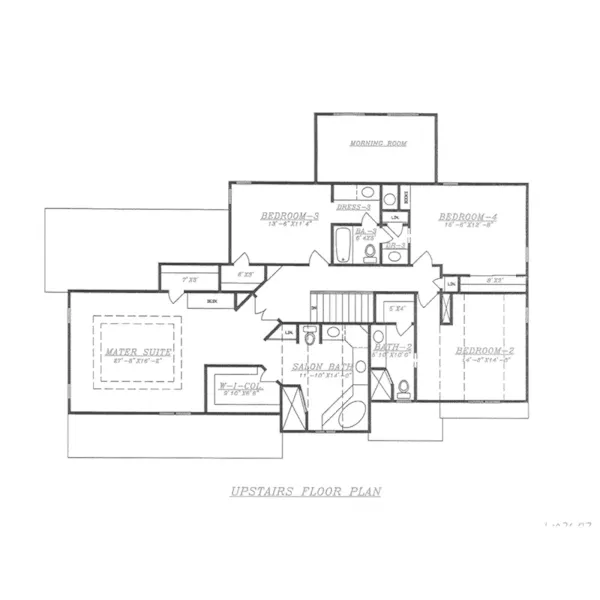 Traditional House Plan Second Floor - Pentland Tudor Home 086D-0131 - Shop House Plans and More