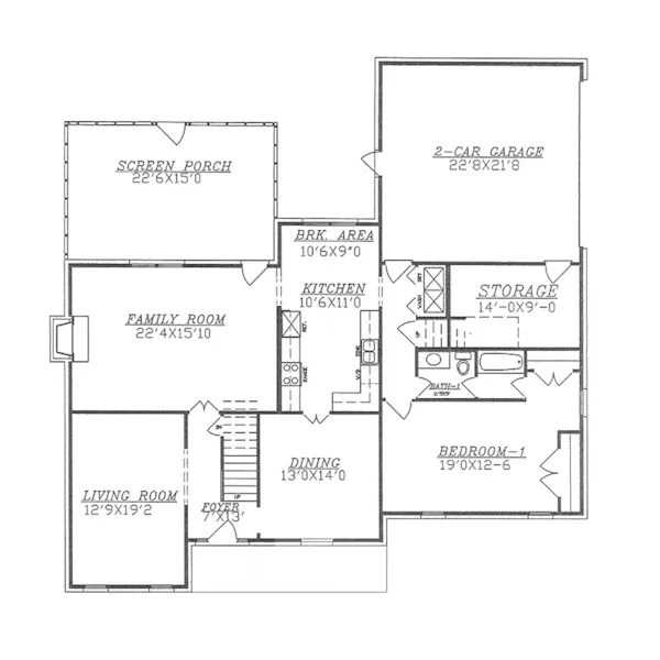 Traditional House Plan First Floor - Meyer Traditional Home 086D-0132 - Shop House Plans and More