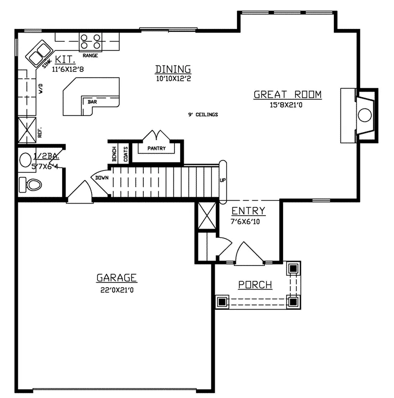 First Floor - 086D-0135 - Shop House Plans and More