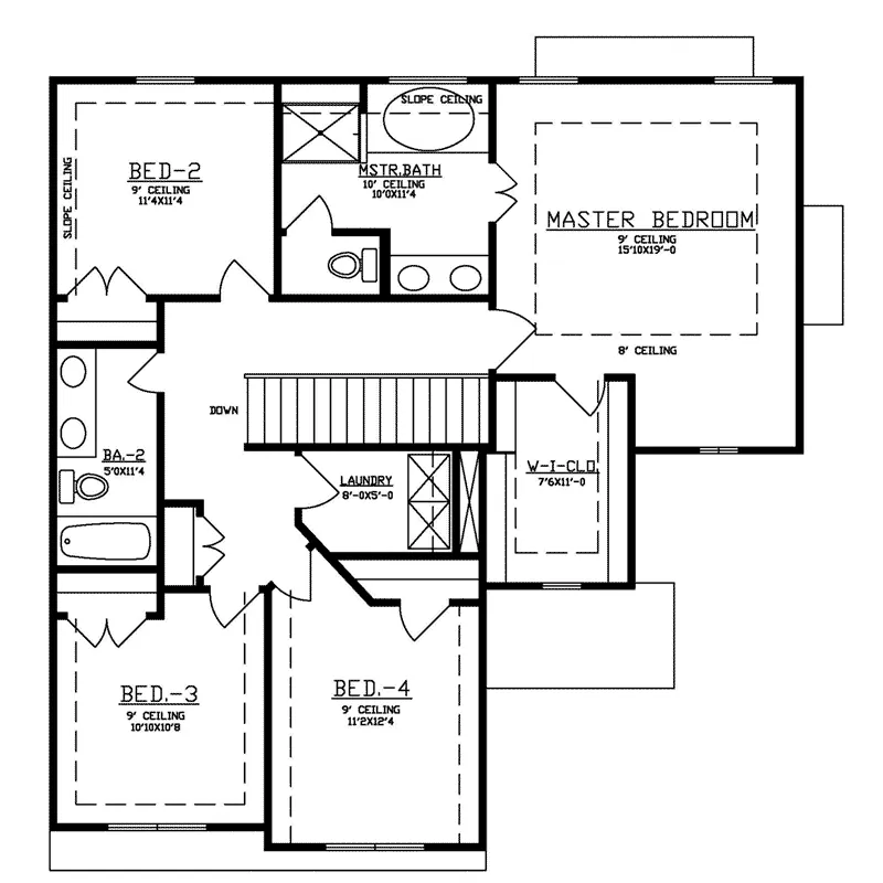 Second Floor - 086D-0135 - Shop House Plans and More