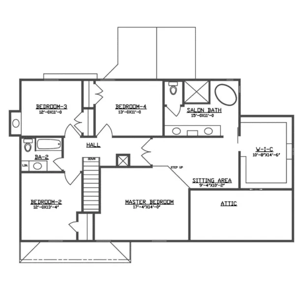 Traditional House Plan Second Floor - Pravin Two-Story Home 086D-0141 - Shop House Plans and More