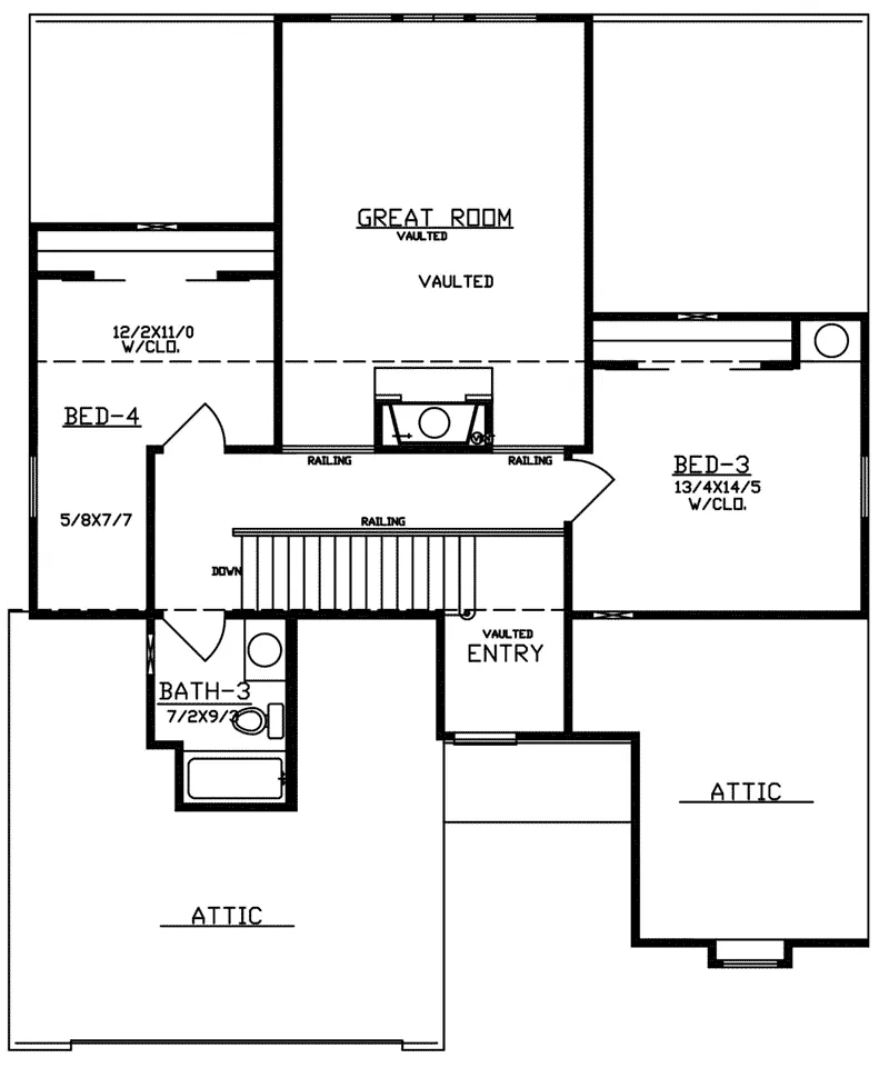 Traditional House Plan Second Floor - 086D-0142 - Shop House Plans and More