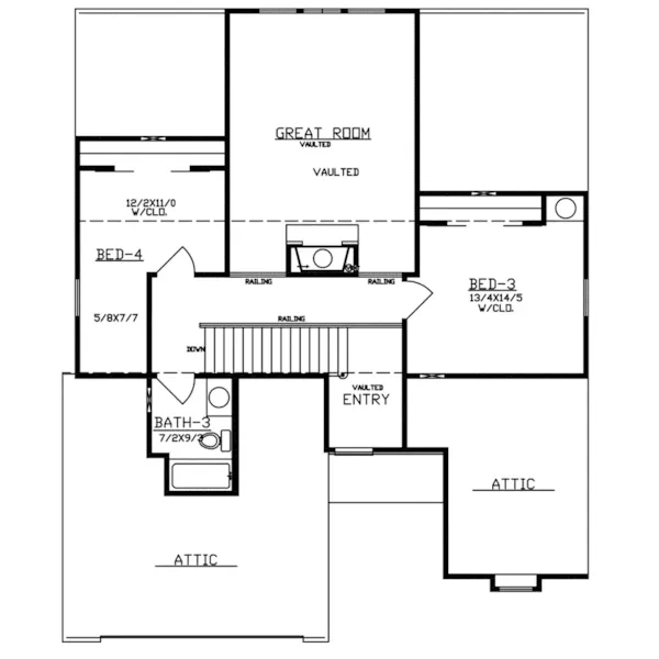 Traditional House Plan Second Floor - Harmon Park Ranch Hom 086D-0142 - Shop House Plans and More