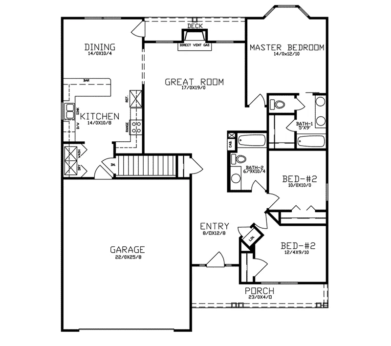 Ranch House Plan First Floor - 086D-0143 - Shop House Plans and More