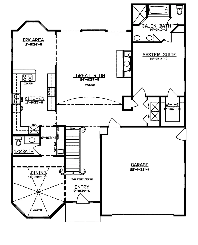 Country French House Plan First Floor - 086D-0144 - Shop House Plans and More