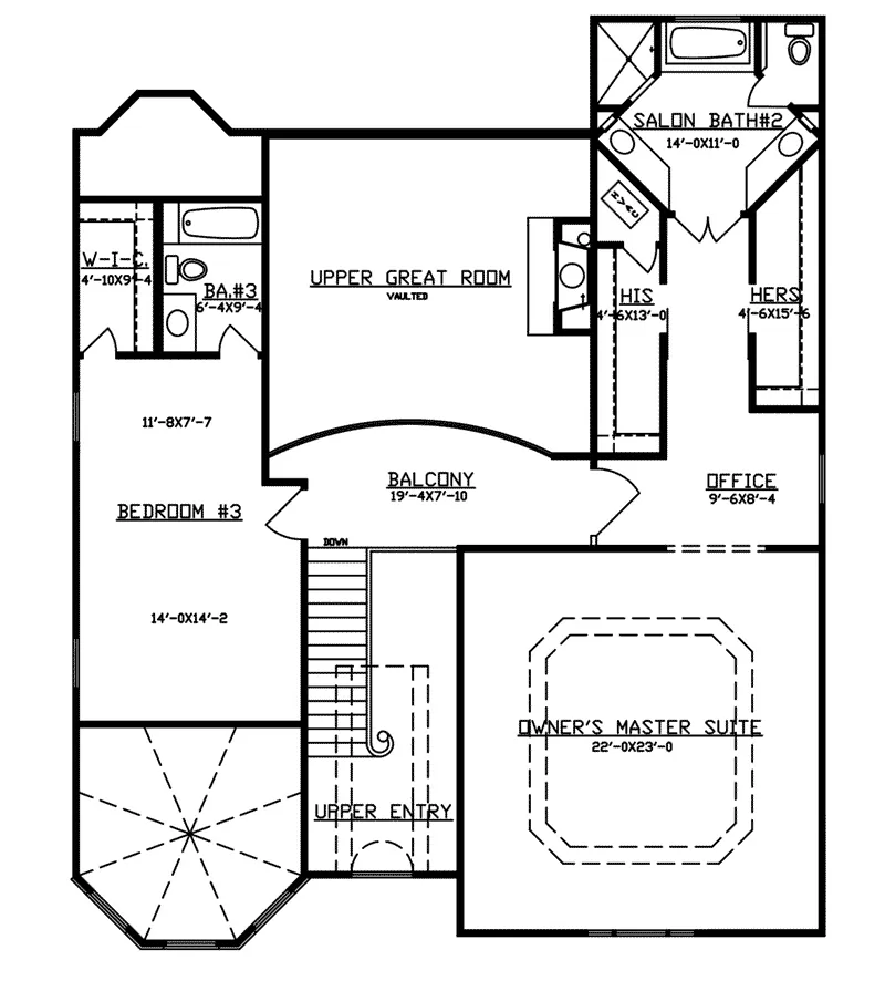 Country French House Plan Second Floor - 086D-0144 - Shop House Plans and More