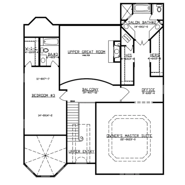 Country French House Plan Second Floor - Nigella European Home 086D-0144 - Shop House Plans and More