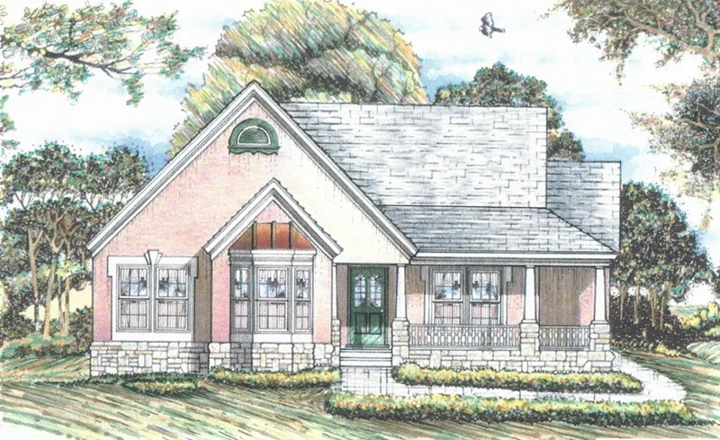 Country French House Plan Front of Home - 086D-0145 - Shop House Plans and More