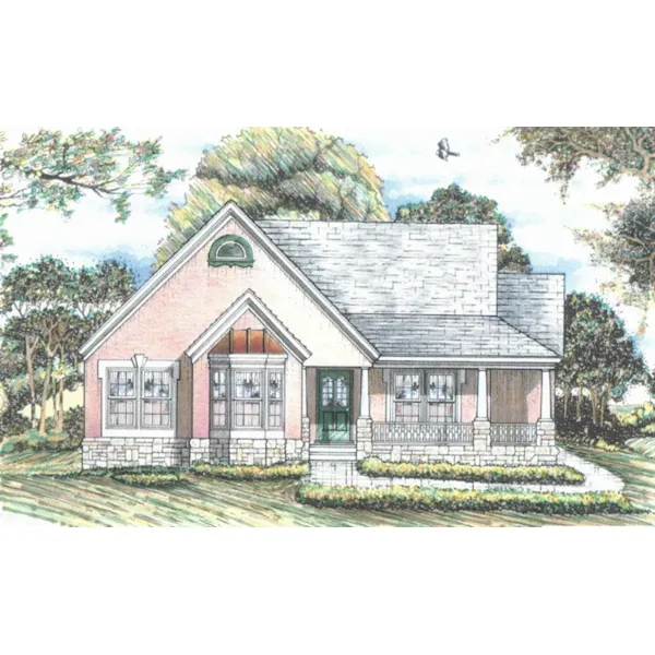 European House Plan Front of Home - Nina Green Country Cottage 086D-0145 - Shop House Plans and More