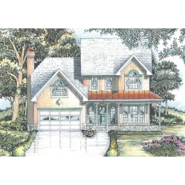 Country House Plan Front of Home - Perkins Mill Country Home 086D-0146 - Shop House Plans and More