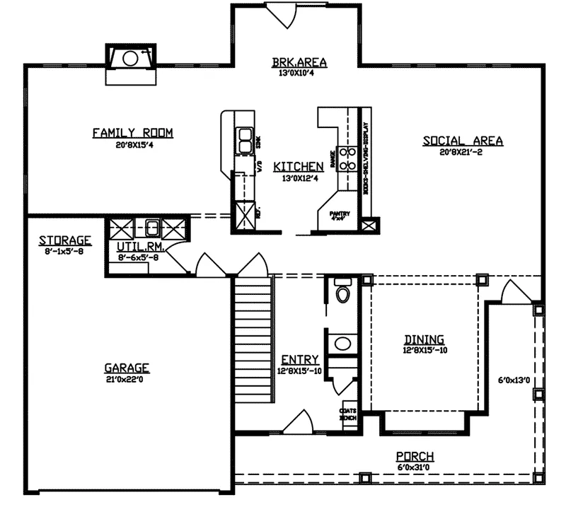 Traditional House Plan First Floor - 086D-0148 - Shop House Plans and More