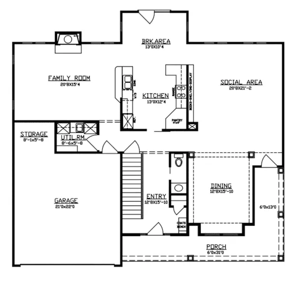 Traditional House Plan First Floor - Kendall Manor Traditional Home 086D-0148 - Shop House Plans and More